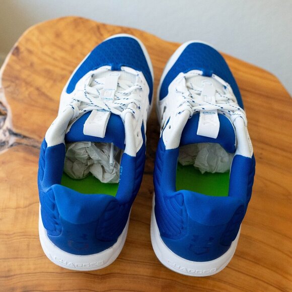 NIB/NWT! UNDER ARMOUR CLEATS MENS SZ 7.5 BLUE & WHITE NEW WITH BOX - Picture 4 of 7